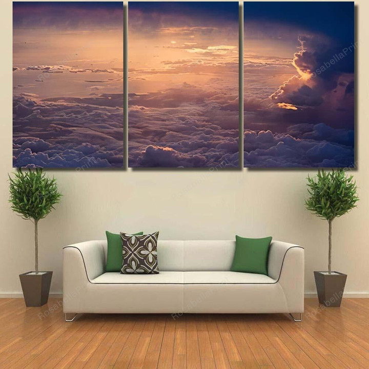 Beautiful Blue Sky Background Sunset Fantastic Premium Canvas Wall Art Beautiful Blue Canvas Coverall Clean Canvas For Drawing