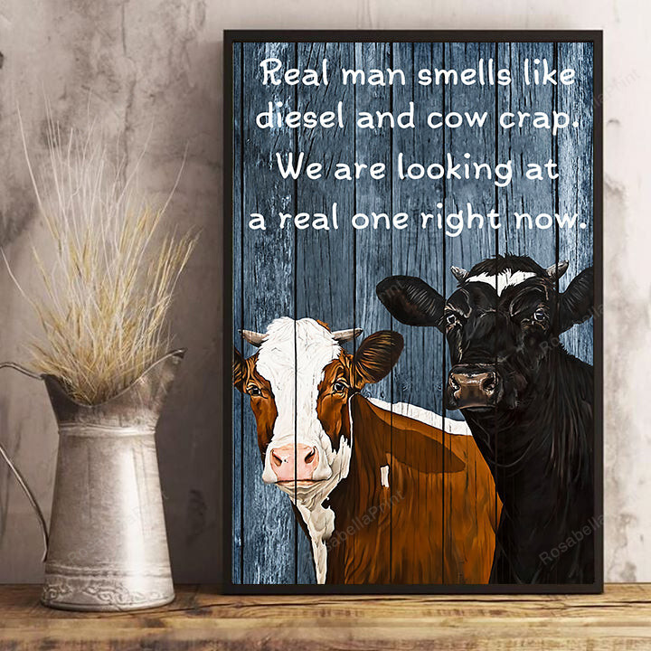 Cow Painting Prints Cattle Smells Like Painting Canvas Cow Painting Canvas Cosmetic Funny Empty Canvas For Painting