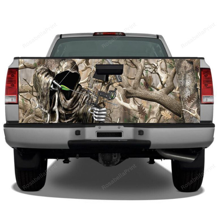 Bow Hunter Grim Reaper Camo "obliteration" Tailgate Wraps For Trucks Bow Hunter Tailgate Decal Chevrolet Beautiful Flag Decal For Truck