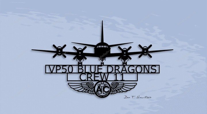 P3 Vp50 Blue Dragons Crew 11 With Aircrew Wings Metal Signs P3 Vp50 Halloween Yard Sign Tiny Man Cave Signs For Men