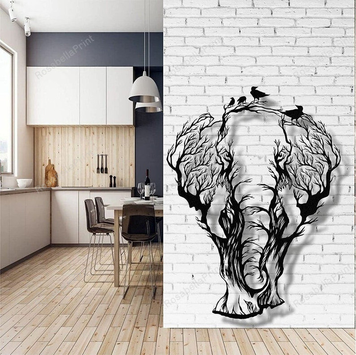 Metal Elephant Decor Home Office Living Room Decoration Wildlife Lover Gift Wall Hangings Birds And Elephant Signs Metal Elephant Metal Lake Signs Fit Last Name Signs For Home Decor Wall