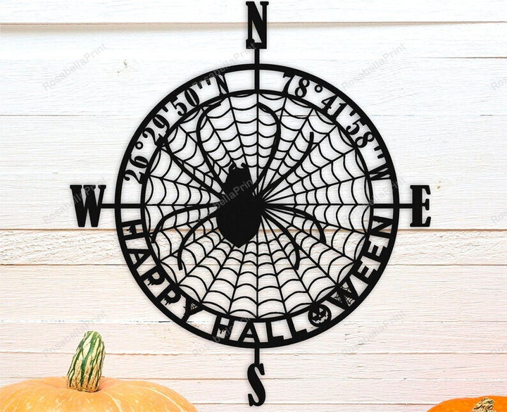Spider Decor For Halloween Personalized Compass Metal Signs Spider Decor Outdoor Bar Signs Huge Rustic Signs For Home Decor