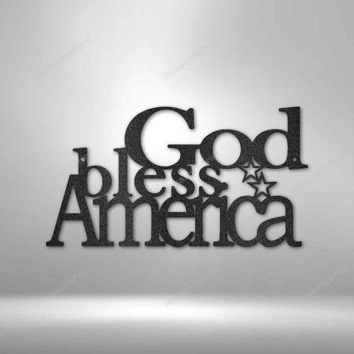 God Bless America Metal Wall Sign God Bless Bbq Signs Outdoor Metal Nice Farmhouse Signs For Kitchen