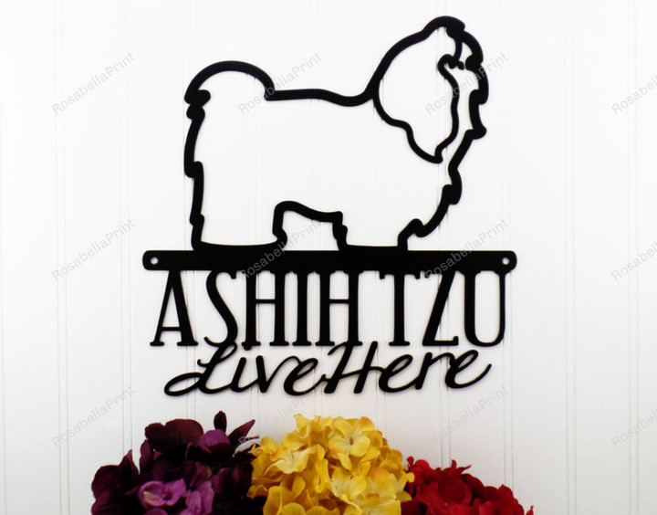 Shih Tzu Lives Here Metal Signs Shih Tzu Vintage Signs Small Elegant Decorative Signs For Wall