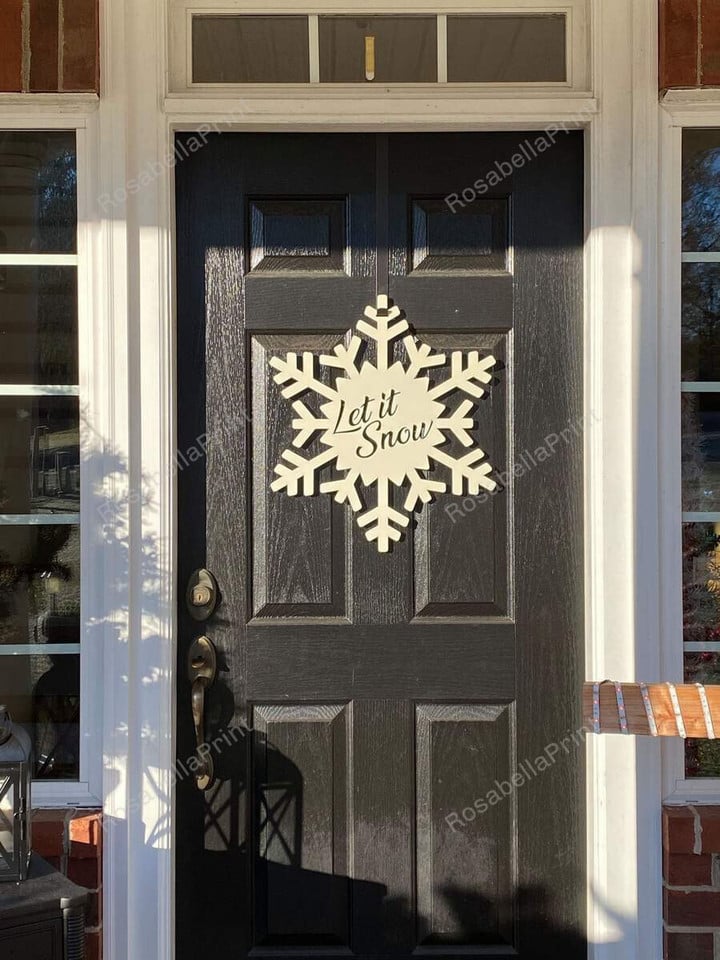 Let It Snow Snowflake Monogram Signs Let It Sublimation Metal Sign Blanks Big Warning Signs For Property