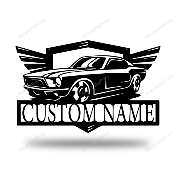 Muscle Car Monogram Customized Metal Sign Muscle Car Blank Metal Signs Tiny Shop Signs For Garage