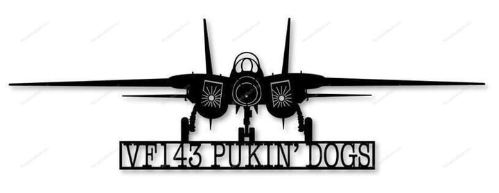 F14 Vf143 Pukin' Dogs Naval Aircraft Squadron (w Fan Blades) Metal Signs F14 Vf143 Coffee Bar Sign Nice Custom Signs For Home Decor