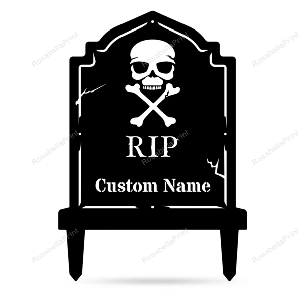 Halloween Tombstone Monogram Cut Metal Sign Halloween Tombstone Vintage Signs Small Funny Big Family Signs For Home Decor