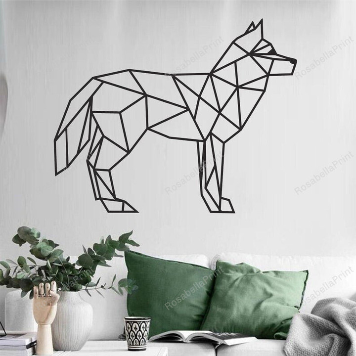 Geometric Fox Metal Fox Wall Decor Home Office Decoration Wildlife Lover Gift Wall Hangings Fox Sign Geometric Fox Bathroom Signs Decor Funny Nice Personalized Metal Signs For Outdoors