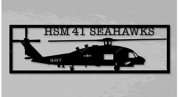 Hsm41 Seahawks Multimission Combat Helicopter Metal Sign Hsm41 Seahawks Cat Sign Great Metal Welcome Signs For Outside