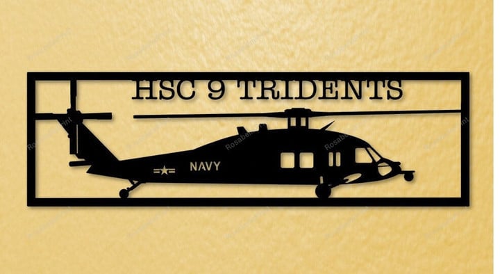 Hsc9 Tridents Seahawk Multirole Combat Helicopter Metal Sign Hsc9 Tridents Funny Signs Funny Metal Letters For Outdoor Signs