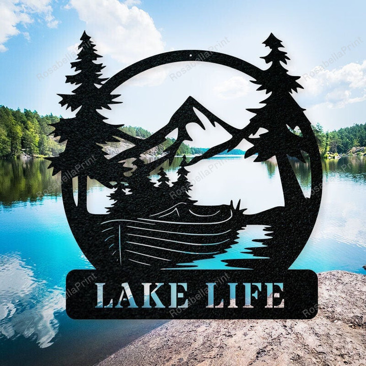 Boat Lake Sign Boat Lake Door Hanger Sign Funny Personalized Signs For Home Decor