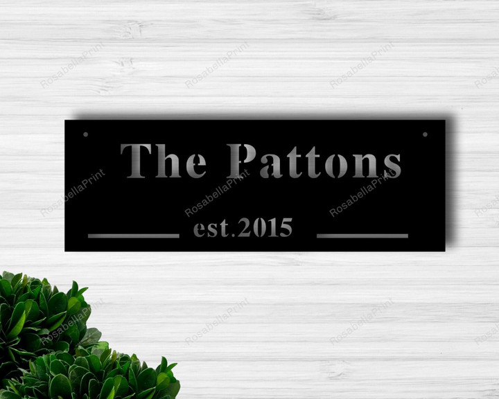 Custom Family Name Established Date Metal Sign Custom Family Bathroom Signs Decor Farmhouse Attractive Personalized Signs For Home Decor