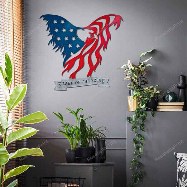 American Flag Eagle Cut Metal Sign American Flag Metal Sign Nice Welcome Sign For Wall