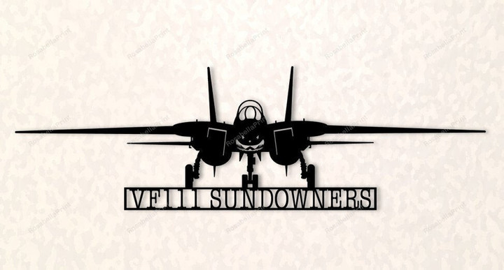 F14 Vf111 Sundowners Naval Aircraft Squadron Metal Sign F14 Vf111 Metal Sign Stakes Elegant Warning Signs For Property