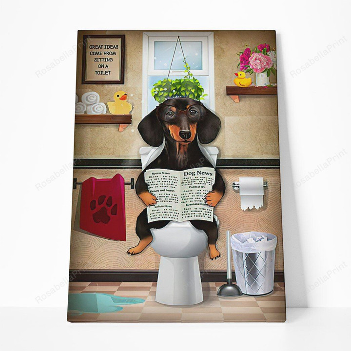 3d Toilet Seat Reading Newspaper Painting Canvas 3d Toilet Canvas Hamper Rectangle Funny Labels For Canvas Bins