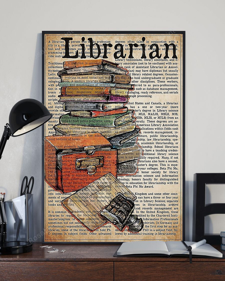 Librarian Vertical Canvas And Poster Canvas Wall Art Librarian Vertical Artkey Canvas Gorgeous Gold Paint For Canvas