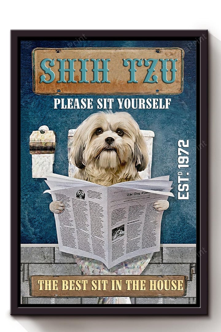 Shih Tzu Reading Magazine On Canvas Wall Art Shih Tzu Canvas Board Large Fun Paint Supplies For Canvas Painting