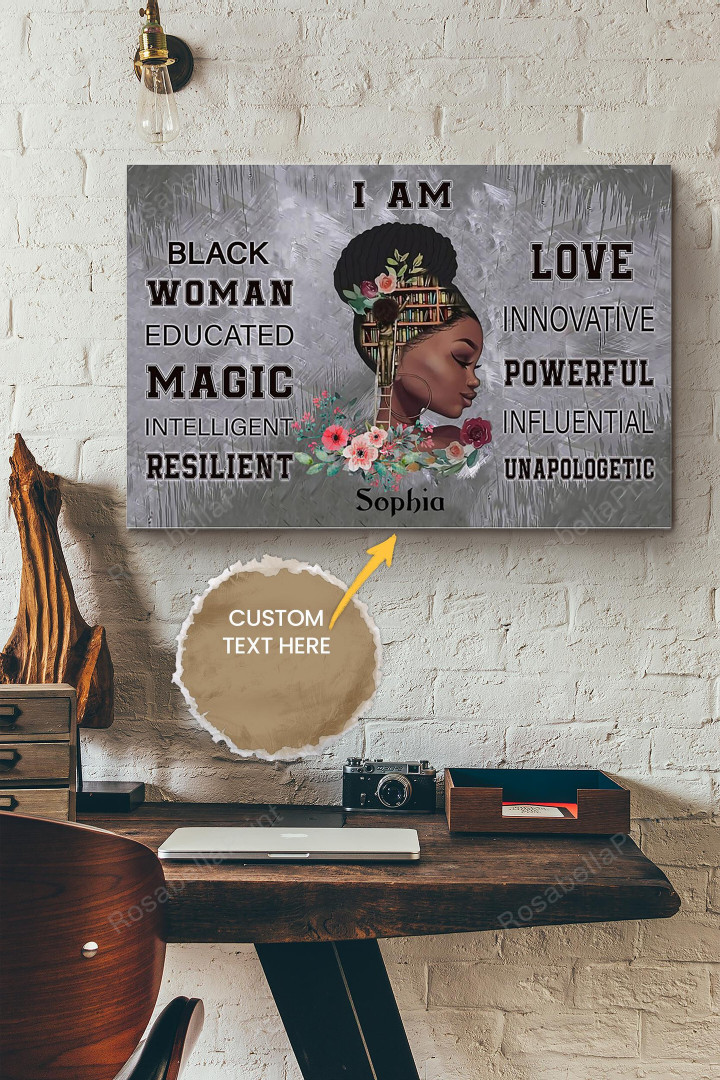 African Book Girl Personalized Poster Canvas African Book Mini Canvas Huge Canvas Panels For Kids