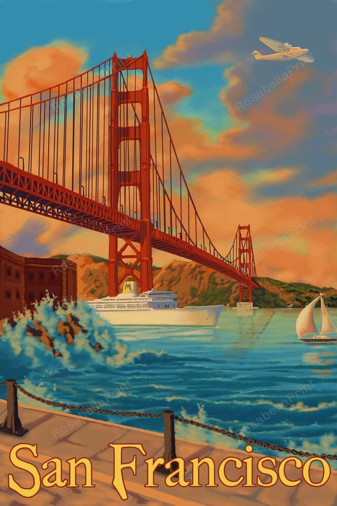 San Francisco California Golden Gate Canvas Art San Francisco Bella Canvas Triblend Hoodie Big Work Tote Bags For Women Canvas