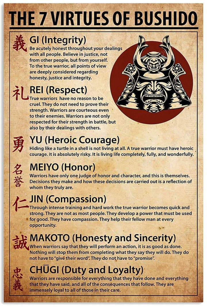 Samurai The 7 Virtues Of Canvas Wall Art Samurai The Stretch Canvas Shapely Canvas Boards For Painting Kids