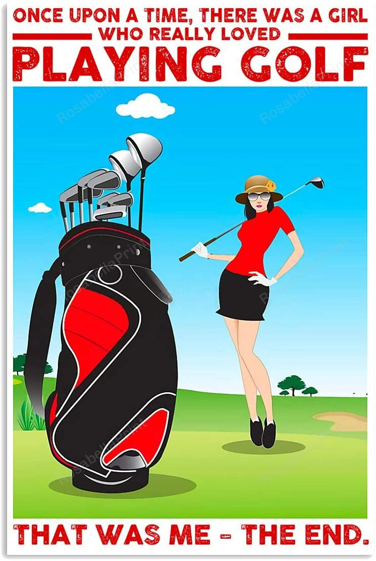 Vintage Girl Golf Really Loved Canvas Wall Art Vintage Girl Big Canvas Funny Plaster For Canvas Painting