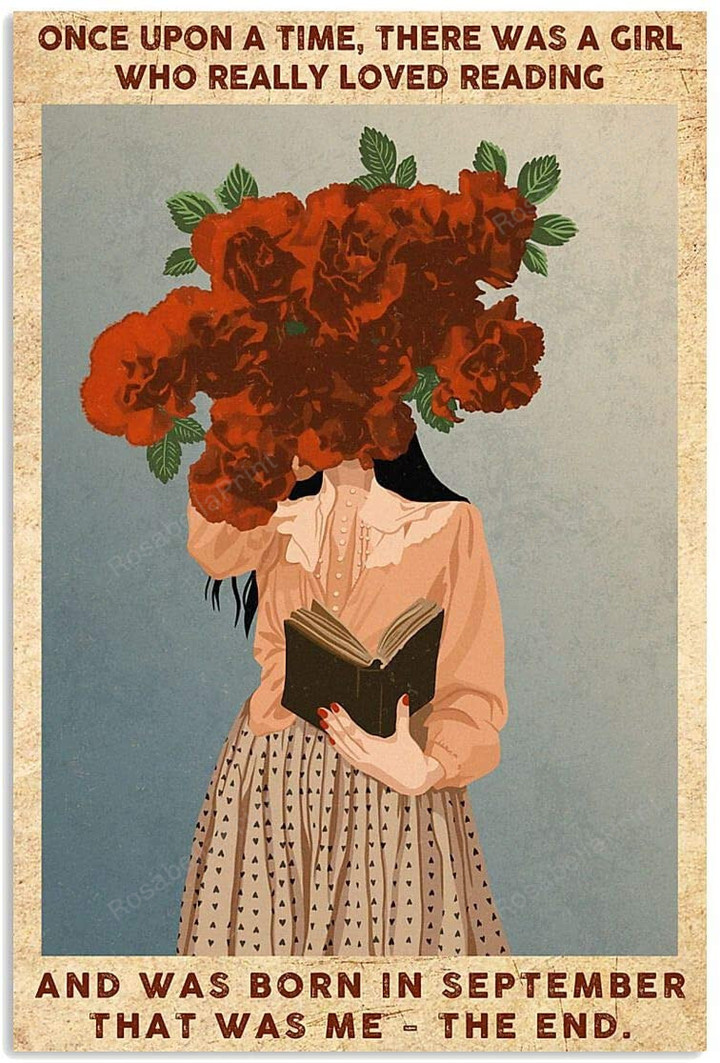 Vintage Girl Rose And Reading Canvas Wall Art Vintage Girl Art Supplies Canvas Plain Canvas Painting For Kids