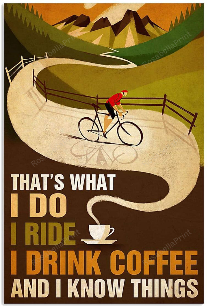 Vintage Cycling Ride Drink Coffee Canvas Wall Art Vintage Cycling Canvas Tarps Heavy Duty Waterproof Wonderful Paint Supplies For Canvas Painting