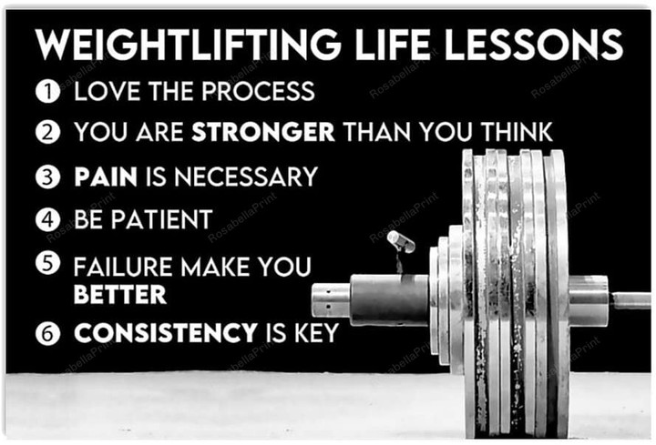 Vintage Fitness Weightlifting Life Lessons Canvas Art Vintage Fitness Sports Canvas Wall Art Puny Frame For Canvas