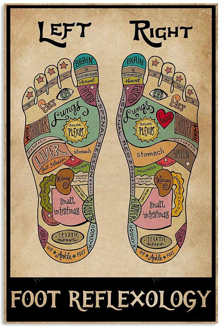 Vintage Foot Reflexology Massage Therapist Painting Canvas Vintage Foot Stick On Canvas Great Canvas Panels For Kids