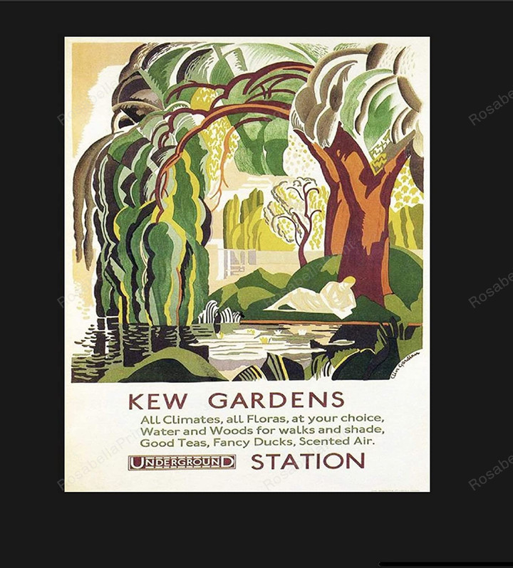 Vintage Kew Gardens By Rail Canvas Art Vintage Kew White Canvas Wall Art Clean Canvas For Drawing