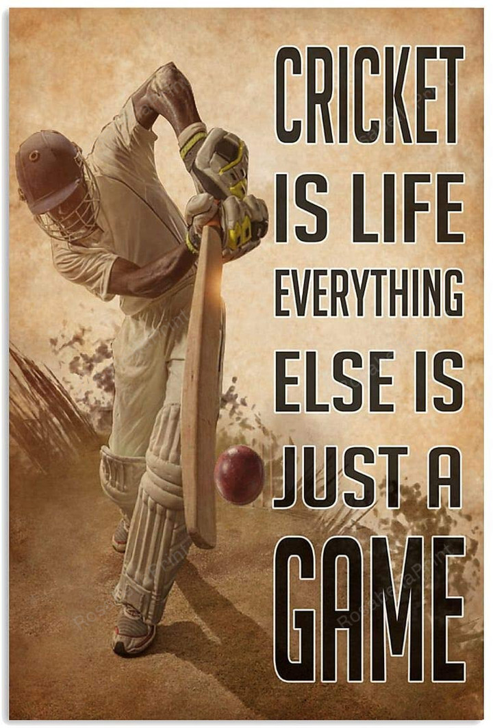 Vintage Man Cricket Is Life Canvas Vintage Man Colored Plastic Canvas Sheets Small Canvas Boards For Painting
