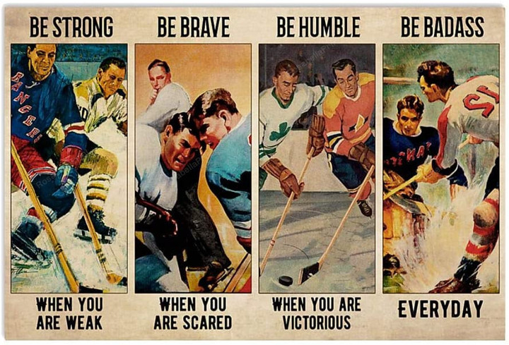 Vintage Men Ice Hockey Be Canvas Art Vintage Men Painters Canvas Large Attractive Canvas Sets For Painting