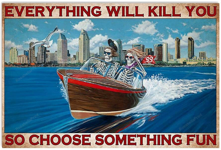 Vintage Motorboat Skull Everything Will Canvas Art Vintage Motorboat Canvas Large Gorgeous Canvas Panels For Kids