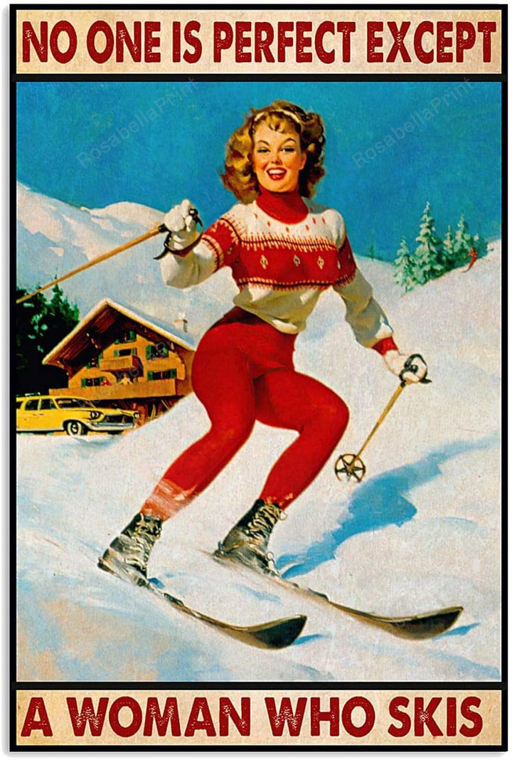 Vintage Skiing No One Is Painting Canvas Vintage Skiing Artkey Canvas Panels Great Small Art Canvas For Kids