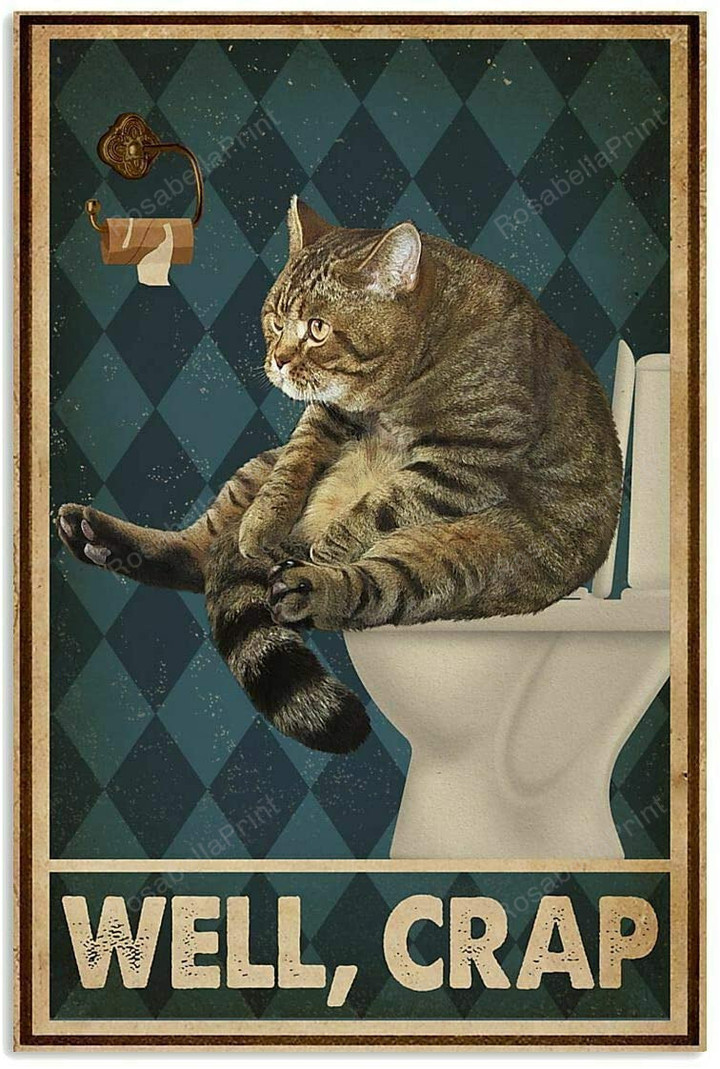 Vintage Restroom Well Crap Cat Painting Canvas Vintage Restroom Plastic Canvas Kit Gorgeous Canvas For Painting
