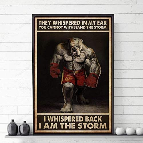 Vintage Pitbull Boxing I Whispered Canvas Wall Art Vintage Pitbull Canvas Tote Bulk Gorgeous Painting Canvas For Kids