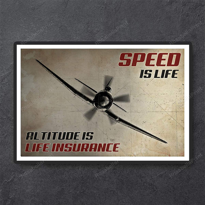 Vintage Pilot Speed Is Life Canvas Wall Art Vintage Pilot Canvas Floater Cute Canvas For Drawing