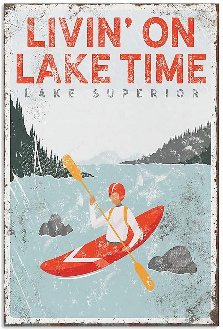 Vintage Kayaking Living On Lake Canvas Vintage Kayaking Bulk Canvas Small Labels For Canvas Bins