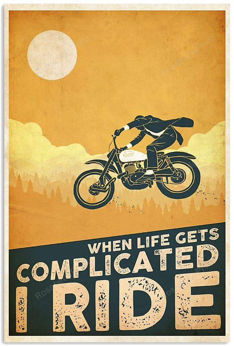 Vintage Man Biker Complicated Ride Painting Canvas Vintage Man Bulk Canvas Fun Small Art Canvas For Kids