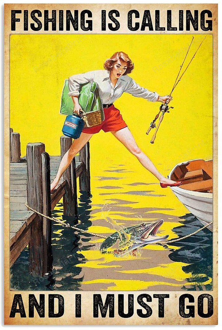 Vintage Woman Goes Fishing Fishing Painting Canvas Vintage Woman Canvas Converse Women Funny Painting Canvas For Kids