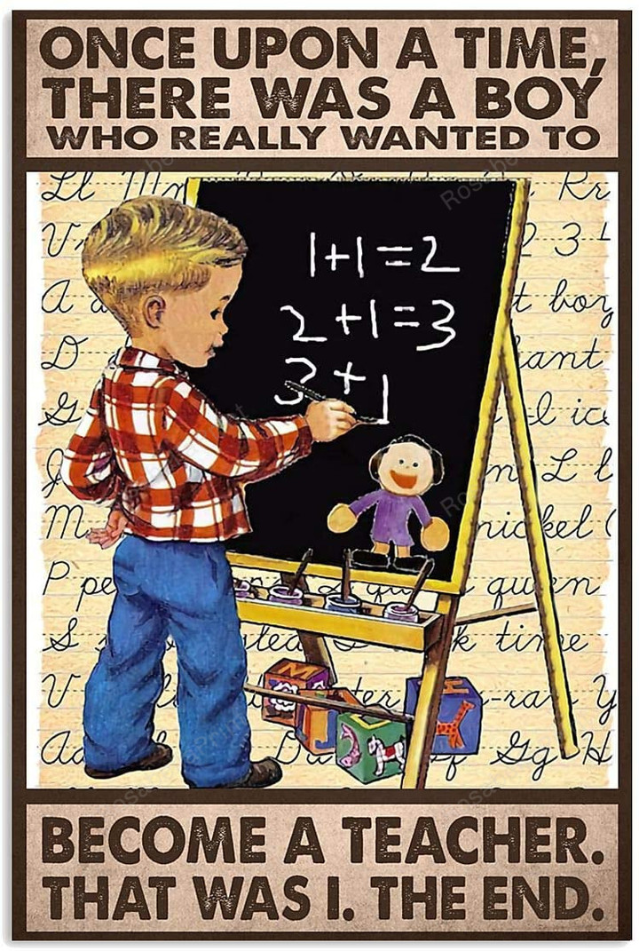 Vintage Teacher There Was A Canvas Wall Art Vintage Teacher White Canvas Wall Art Puny Rectangle Canvas For Painting