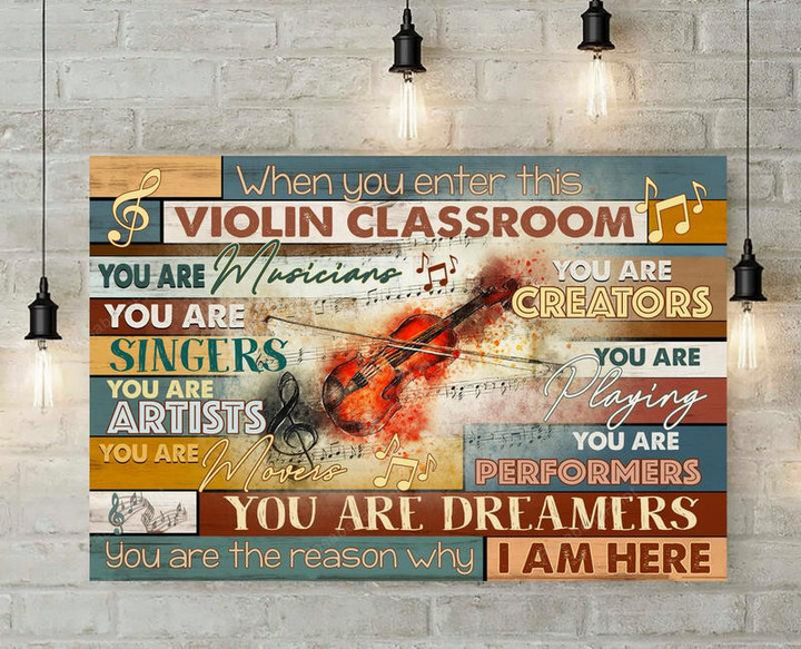 Violin Classroom Rules Horizontal Print Canvas Violin Classroom Reverse Canvas Sign Attractive Labels For Canvas Bins