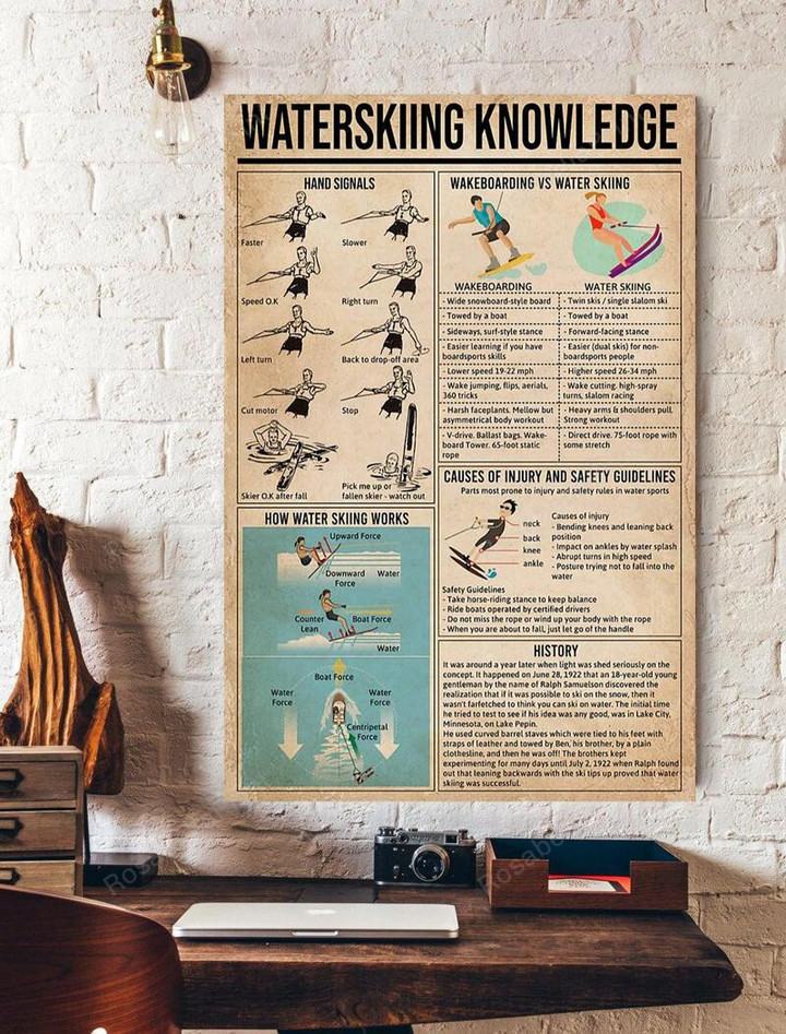 Waterskiing Knowledge Painting Canvas Waterskiing Knowledge Big Canvas Beautiful Gold Paint For Canvas