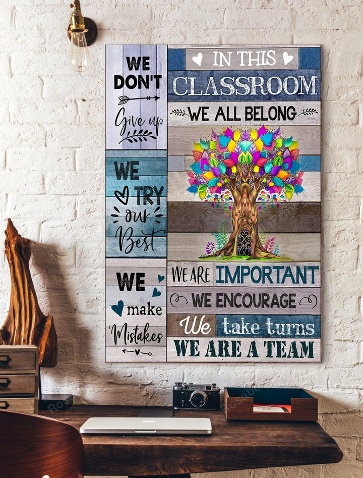 We Are A Team Classroom Canvas Wall Art We Are Green Canvas Shoes Women Attractive Small Art Canvas For Kids