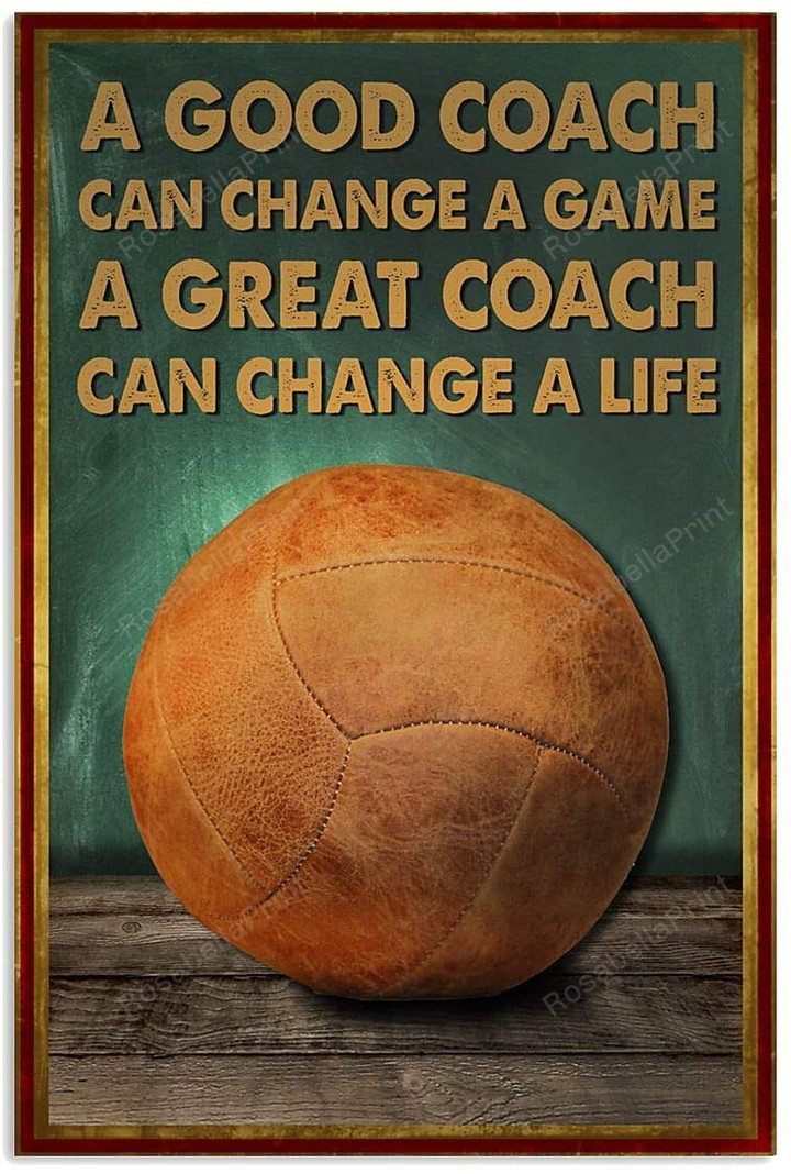Vintage Volleyball A Good Coach Painting Canvas Vintage Volleyball Big World Map Canvas Plain Canvas App For Students