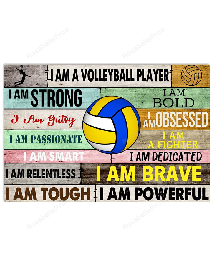 Volleyball Canvas I Am A Painting Canvas Volleyball Canvas Artkey Stretched Canvas Puny Canvas For Painting For Kids