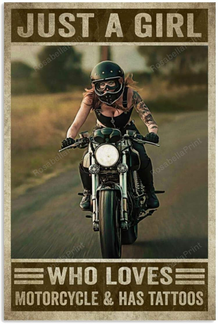 Vintage Tattoo Girl Biker Just Painting Canvas Vintage Tattoo Plastic Canvas Sheets Clean Canvas Sets For Painting