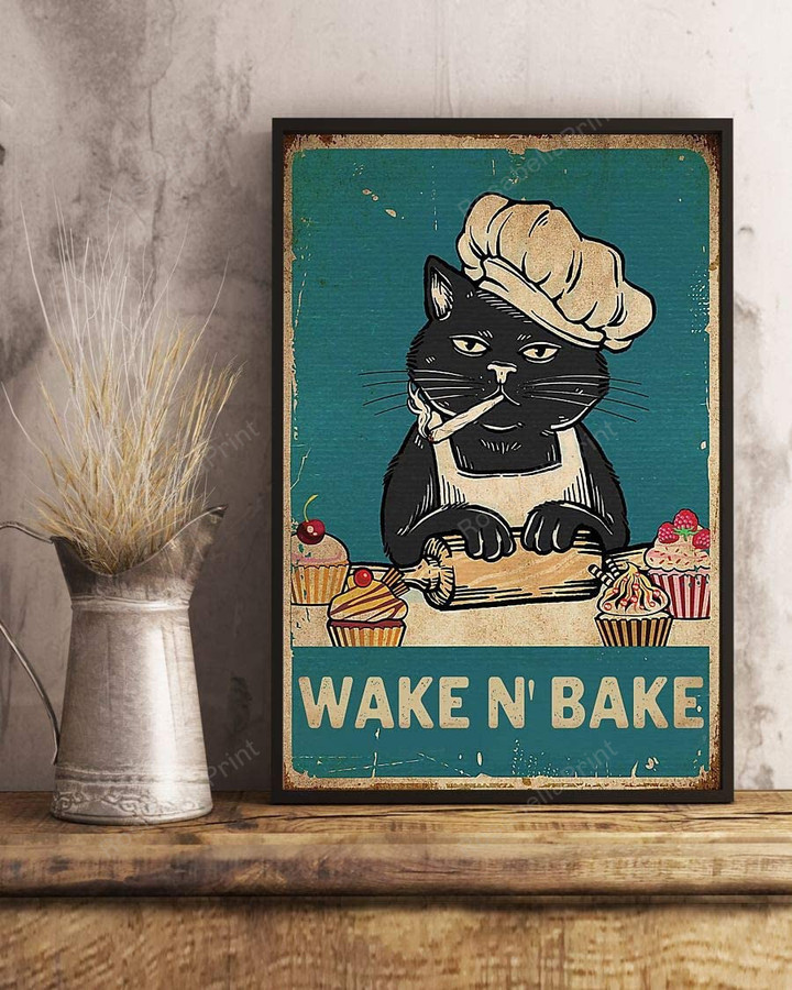 Wake N Bake Black Cat Baking Canvas Wake N Canvas And Paint Set Kawaii Canvas Panels For Kids
