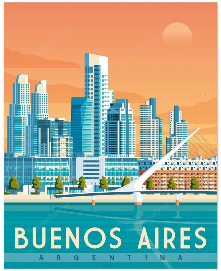 Visit To Buenos Aires Travel Canvas Wall Art Visit To Reverse Canvas Wonderful Canvas Sets For Painting
